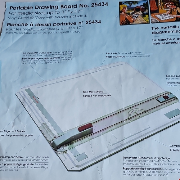 KOH-I_NOOR Portable Versatile Drawing Board carry case Protractor Drafting Head - Picture 12 of 14